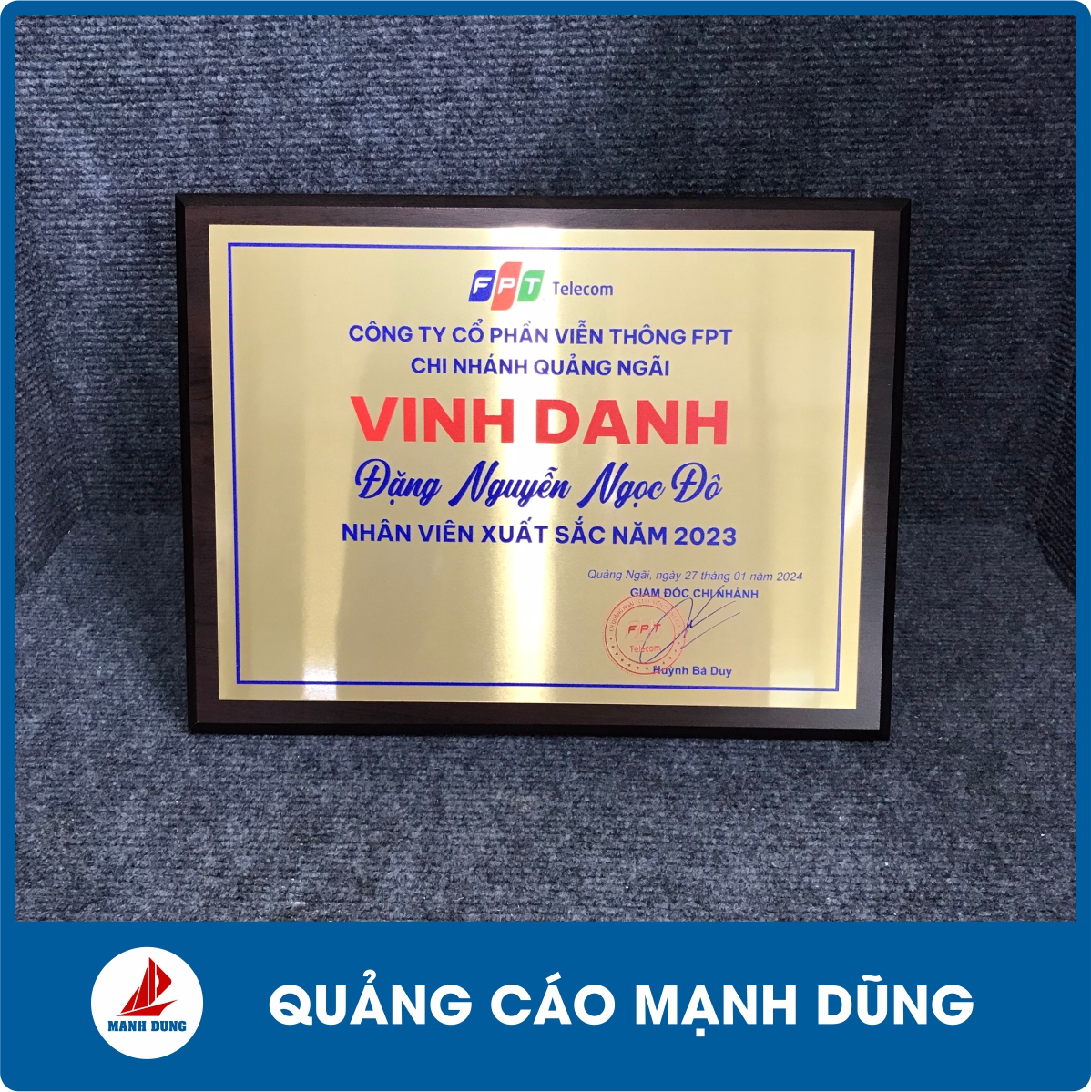 in bang vinh danh